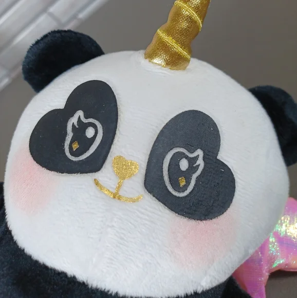 •8" Justice Pandacorn Plush Panda Bear Unicorn Stuffed Animal Toy Pink Wings - Picture 7 of 15